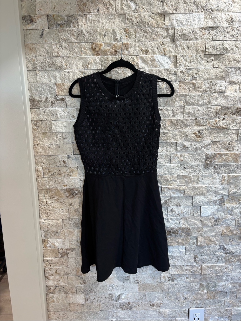Women's Blackβ Eyelet Fit-and-Flare Dress